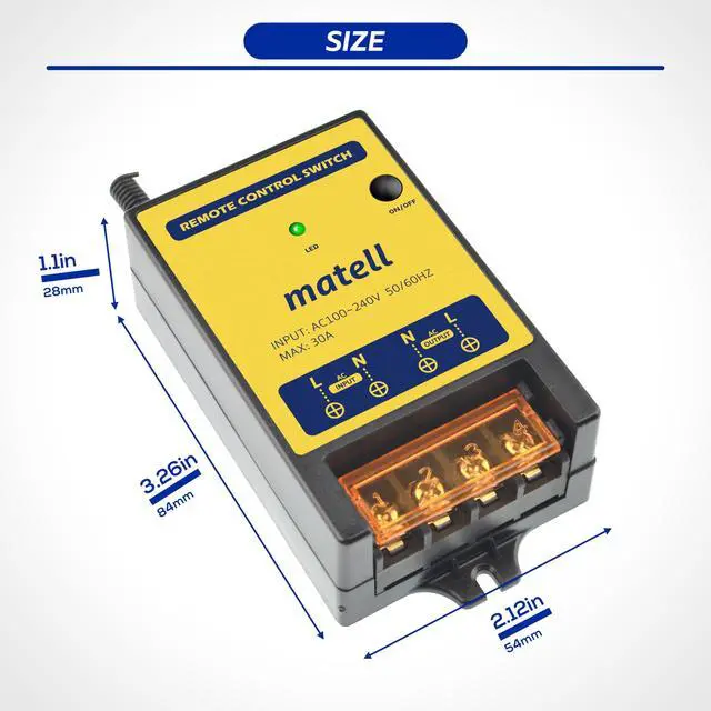 Alt view image 2 of 5 - Wireless Remote Control Switch AC 110V/120V/220V/240V 16A(Max 30A) Relay RF Remote Control Light Switches for Motor Pump Security Systems with 300 ft Long Range