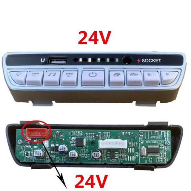 Alt view image 3 of 3 - 24V Children's Electric Vehicle Power Supply Central Control Switch Multi-Function Bluetooth Connection Music Power Supply Display Circuit Board Center Panel Electric Toy Car Replacement Parts