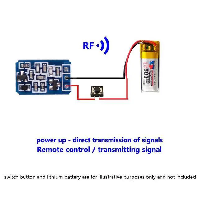 Alt view image 5 of 7 - 3.7-12V Wireless Remote Control Switch Mini Small PCB 433mhz RF Transmitter,3V -12V Battery Power Circuit Micro Controller for DIY