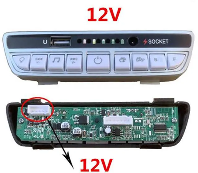 Alt view image 4 of 4 - 12V Children's Electric Vehicle Power Supply Central Control Switch Multi-Function Bluetooth Connection Music Power Supply Display Circuit Board Center Panel Electric Toy Car Replacement Parts