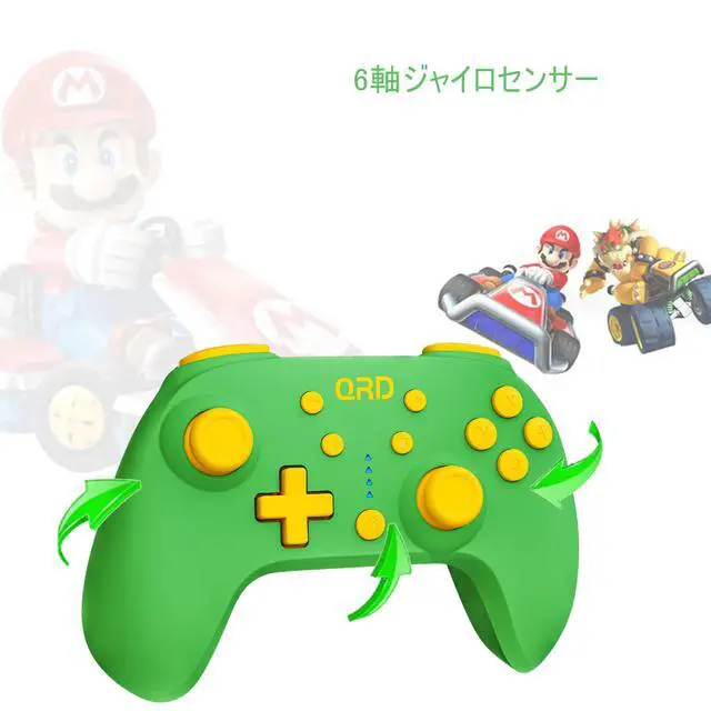 Alt view image 2 of 6 - Junior E5 Wireless Controller for Switch/Lite/OLED/Switch 2 Windows PC Mac iOS Android,6 Axis Gyro,TURBO (Switch Controller Green)