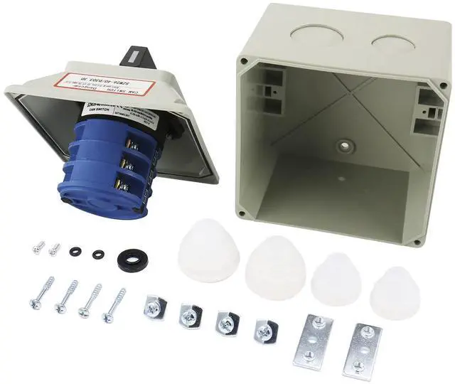 Alt view image 5 of 7 - 3 Phase Rotary Changeover Switch 40A 660V,3 Position (1-0-2) 12 Terminal Universal Cam Selector Switch with Waterproof Exterior Box,Manual Transfer Switch for Motor Control,SZW26-40/D303.3D