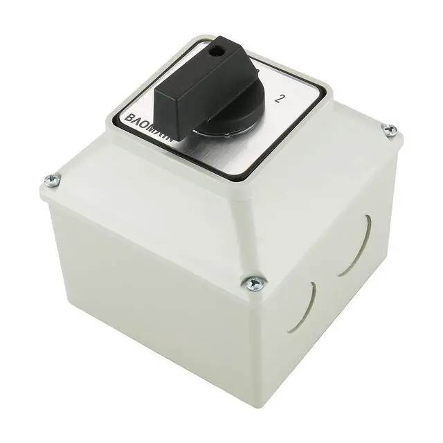 Alt view image 7 of 7 - 3 Phase Rotary Changeover Switch 40A 660V,3 Position (1-0-2) 12 Terminal Universal Cam Selector Switch with Waterproof Exterior Box,Manual Transfer Switch for Motor Control,SZW26-40/D303.3D