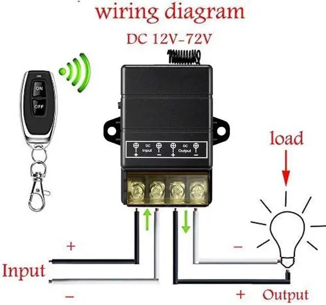 Alt view image 3 of 7 - VONVOFF 12v Remote Control Switch,Low Voltage DC12V/24V/48V/72V 30A Relay Wireless Remote Switch Kit with 328ft Long Range for Pump,Lights,Fan,Motor,Security Systems,etc (Black)
