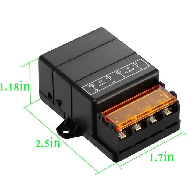 Alt view image 5 of 7 - VONVOFF 12v Remote Control Switch,Low Voltage DC12V/24V/48V/72V 30A Relay Wireless Remote Switch Kit with 328ft Long Range for Pump,Lights,Fan,Motor,Security Systems,etc (Black)
