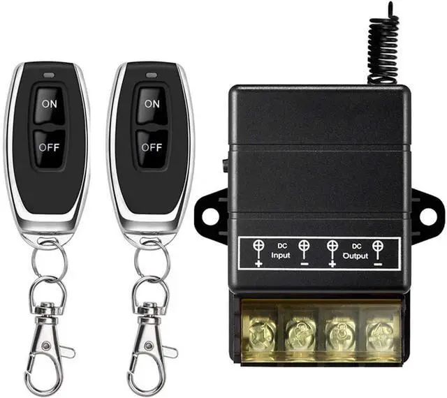 Main image of VONVOFF 12v Remote Control Switch,Low Voltage DC12V/24V/48V/72V 30A Relay Wireless Remote Switch Kit with 328ft Long Range for Pump,Lights,Fan,Motor,Security Systems,etc (Black)