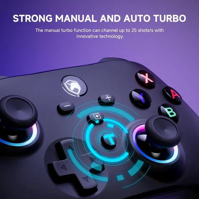 Alt view image 4 of 6 - Switch 2 Controller, 2025 Wireless Controller with RGB/Macro/Shift/Turbo/Vibration, 1000mAh Bluetooth Controller Compatible with Switch/Switch 2/PC/Adroid/iOS