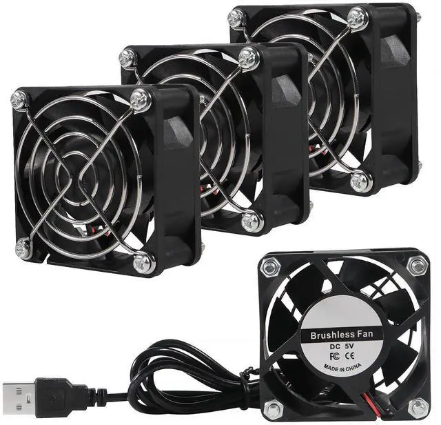Main image of 4-Pack Quiet 60mm USB Fan Dual-Ball Bearings,60mm x 60mm x 25mm 5V Brushless DC Cooling Fans for PC Computer Case Cooler Raspberry Pi Radiator Ventilation