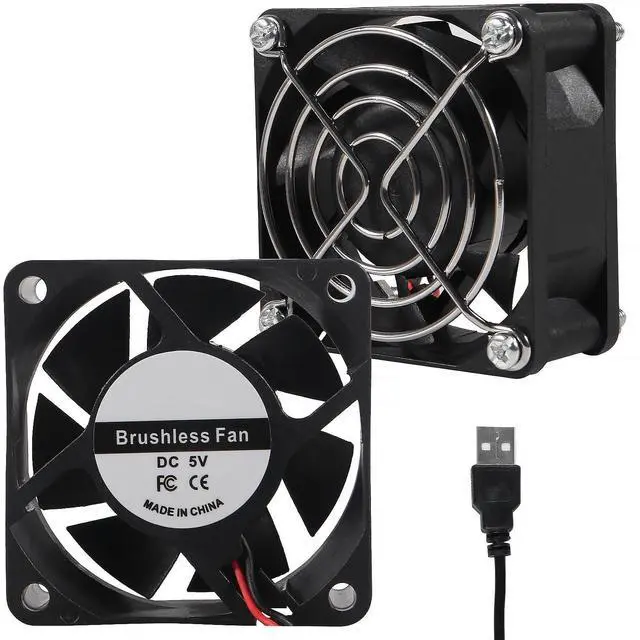 Alt view image 2 of 7 - 4-Pack Quiet 60mm USB Fan Dual-Ball Bearings,60mm x 60mm x 25mm 5V Brushless DC Cooling Fans for PC Computer Case Cooler Raspberry Pi Radiator Ventilation