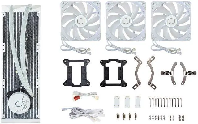 Alt view image 2 of 2 - MasterLiquid 360L Core ARGB CPU Liquid Cooler - Dual Chamber Gen S Pump, Superior Radiator and 120 mm ARGB Fans, LGA 1700 and AM5 Brackets - White
