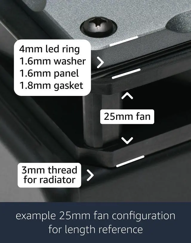 Alt view image 2 of 2 - 6-32 UNC Extra Long 1-1/2" (37mm) Computer Radiator Fan Screws Set for 25mm and 30mm Fans - 20 Screws and 20 Washers