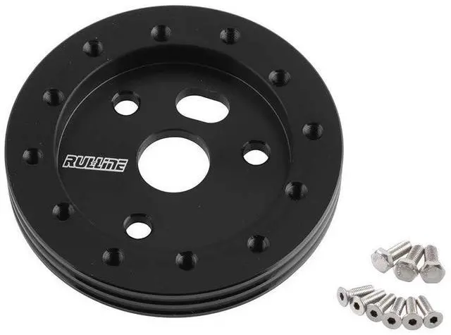Main image of RULLINE 0.5" Steering Wheel Hub Adapter Conversion Spacer 6 Hole to 3 Hole Steering Wheel Adapter Boss Kit Black