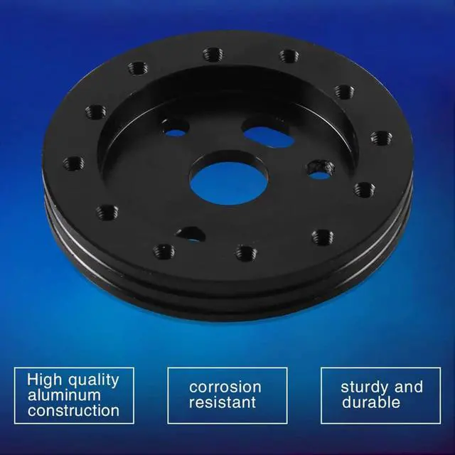 Alt view image 2 of 7 - RULLINE 0.5" Steering Wheel Hub Adapter Conversion Spacer 6 Hole to 3 Hole Steering Wheel Adapter Boss Kit Black