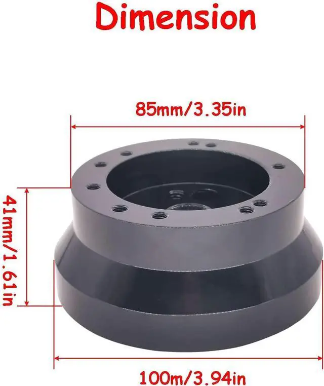 Alt view image 2 of 6 - 5 & 6 Hole Billet Steering Wheel Hub Adapter Replacement for Chevy 1969-1994 GMC Truck Pickup Van-s J-eep Bui-ck Chry-sler Dod-ge Pon-tiac Ca-dillac (Black)