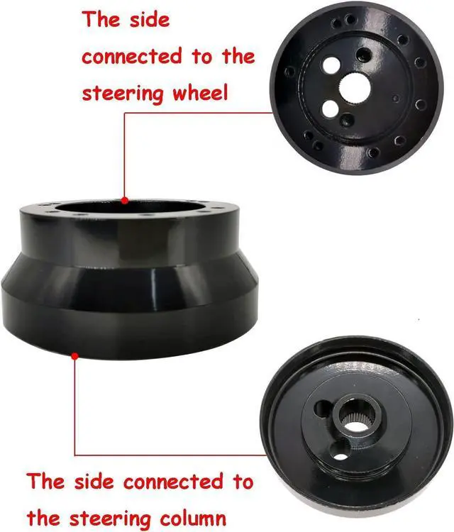 Alt view image 5 of 6 - 5 & 6 Hole Billet Steering Wheel Hub Adapter Replacement for Chevy 1969-1994 GMC Truck Pickup Van-s J-eep Bui-ck Chry-sler Dod-ge Pon-tiac Ca-dillac (Black)