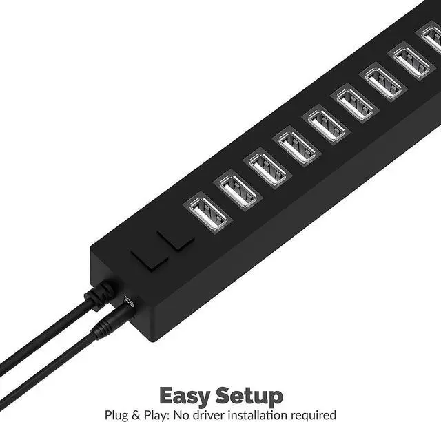 Alt view image 3 of 7 - 13 Port High Speed USB 2.0 Hub with Power Adapter and 2 Control Switches (HB-U14P)