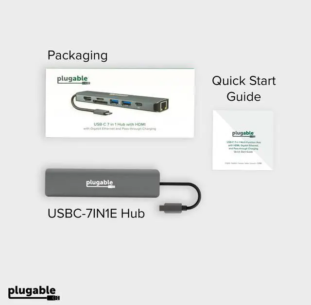 Alt view image 7 of 7 - 7-in-1 USB C Hub Driverless Multiport Adapter with Ethernet, Single 4K60Hz HDMI, 100W Pass-Through Charging, 2X USB 3.0, SD/microSD, for USB-C, USB4, Thunderbolt, Mac, Windows, Chromebook