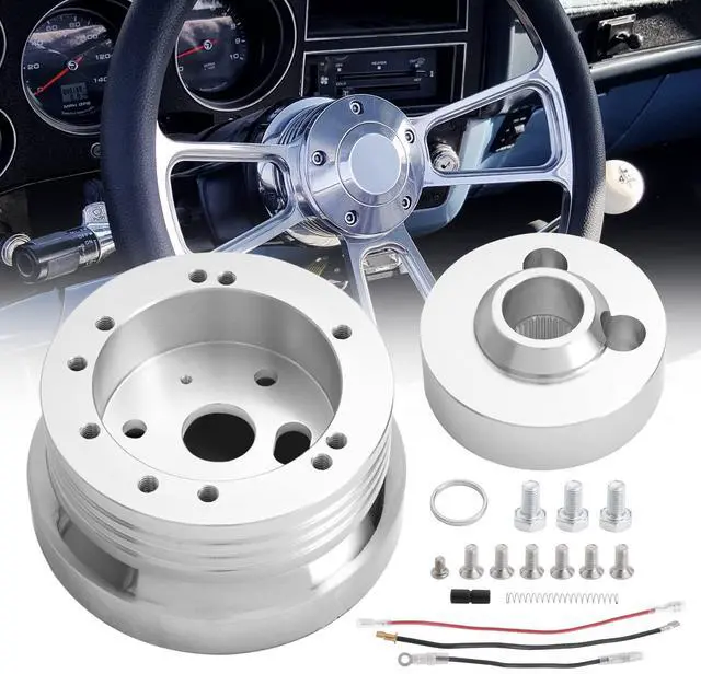 Main image of 5 & 6 Hole Billet Steering Wheel Hub Adapter Compatible with 1969-1994 Chevrolet Chevy GM Flaming River Ididit Buick Jeep Pontiac Oldsmobile