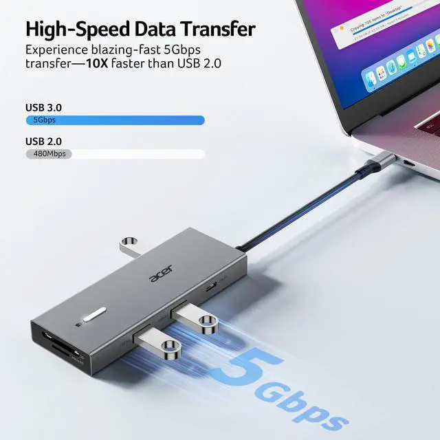 Alt view image 7 of 7 - USB C Docking Station Dual Monitor With 2 HDMI, 9-IN-1 Laptop Docking Station with 4K@60Hz HDMI, USB A&C 3.0, SD/Micro SD, 100W PD, USBC Dock Compatible with Acer/Dell XPS/HP/Mac/Surface (0.65FT)