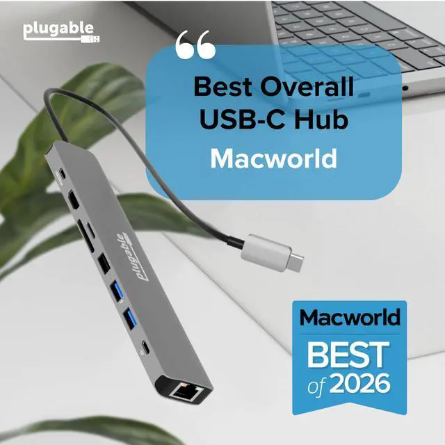 Alt view image 2 of 7 - USB C Hub Multiport Adapter: 9-in-1 with 140W PD Charging, 4K 60Hz HDMI, 10Gbps Data Transfer, Gigabit Ethernet, SD for USBC, USB4, Thunderbolt MacBook, Windows, Chromebook (USBC-9IN1E)