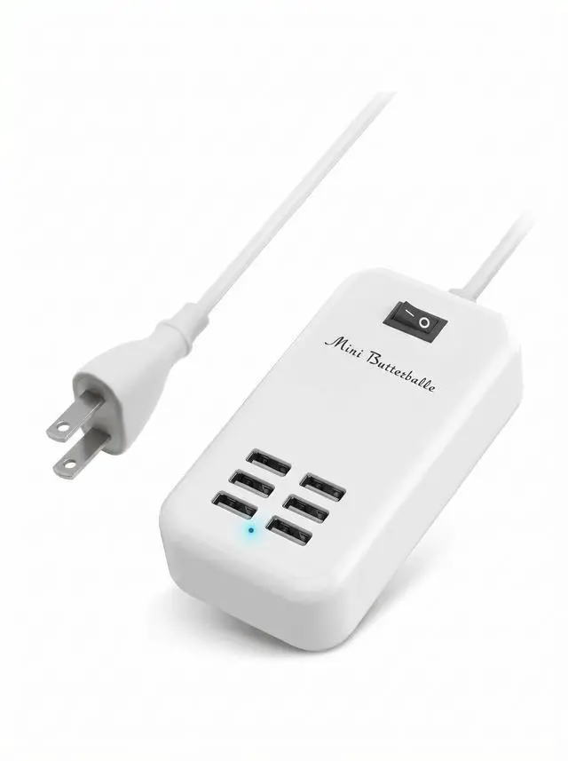 Main image of 6 Ports USB Charger Hub Desktop US Plug AC Power Wall Travel Charging Adapter Slots Charging Station Extension Socket Outlet with Cable