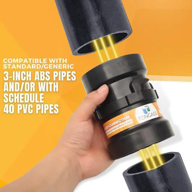 Alt view image 4 of 7 - (Combo Pack) RV Sewer Hose Fitting Adapter to PVC, RV Sewer Connection & Termination Adapter - 3" Hub x Bayonet Hooks with Thread Seal Tape