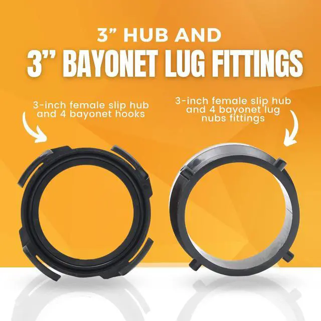 Alt view image 5 of 7 - (Combo Pack) RV Sewer Hose Fitting Adapter to PVC, RV Sewer Connection & Termination Adapter - 3" Hub x Bayonet Hooks with Thread Seal Tape