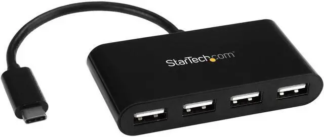 Main image of 4-Port USB-C Hub - USB-C to 4x USB-A Hub Adapter - Mini USB 2.0 Hub - Bus-powered USB Type-C Port Expander (ST4200MINIC)