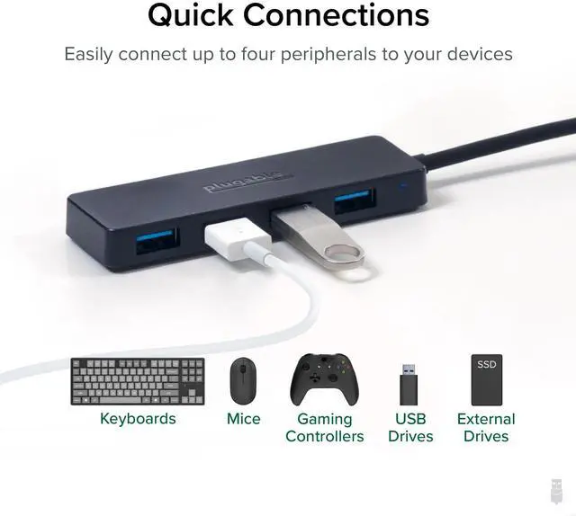 Alt view image 5 of 6 - USB C to USB Adapter Hub, 4 Port USB 3.0 Hub, USB Splitter for Laptop, Compatible with Windows, MacBook Pro/Air, iPad Pro, Surface Pro, Chromebook, Linux, Android, Charging Not Supported