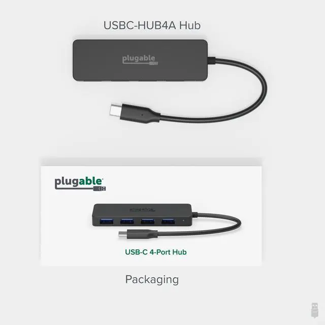 Alt view image 6 of 6 - USB C to USB Adapter Hub, 4 Port USB 3.0 Hub, USB Splitter for Laptop, Compatible with Windows, MacBook Pro/Air, iPad Pro, Surface Pro, Chromebook, Linux, Android, Charging Not Supported