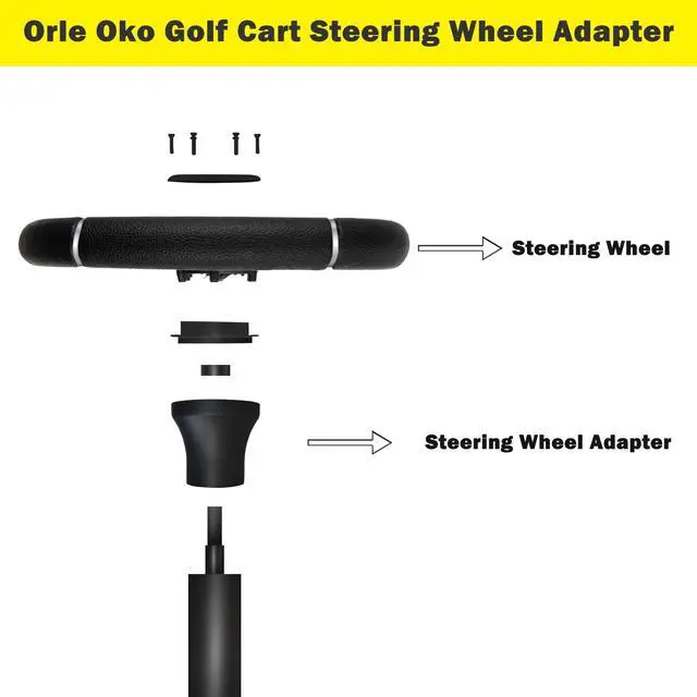Alt view image 6 of 7 - Golf Cart Steering Wheel Adapter, Steering Wheel Adapter Hub for EZGO TXT and EZGO RXV Golf Cart Models