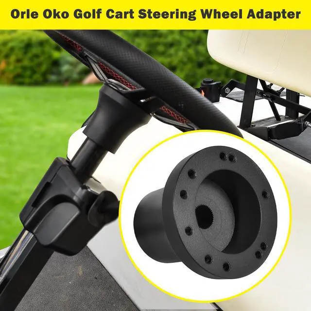 Alt view image 7 of 7 - Golf Cart Steering Wheel Adapter, Steering Wheel Adapter Hub for EZGO TXT and EZGO RXV Golf Cart Models