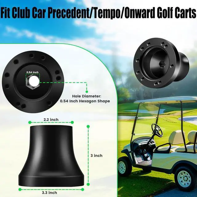 Alt view image 2 of 7 - Club Car Precedent Golf Cart Steering Wheel Adapter Hexagon Shape Fit for Club Car Precedent/Tempo/Onward Golf Carts Mounting Hub Durable Aluminum, Fits 5/6 Hole Golf Cart Steering Wheel