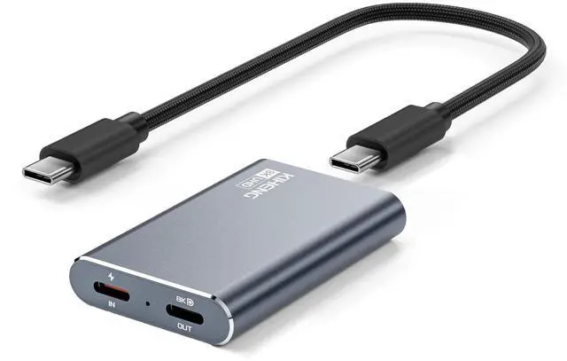 Main image of USB C to AR Glasses Adapter, Power for Xreal/Viture/RayNeo/Rokid AR Glasses While Charging for Steam Deck,ROG Ally,Switch 2,DJI RC 2,iPhone 15-17 or Android Phone,Compatible 8K 30Hz/4K 144Hz