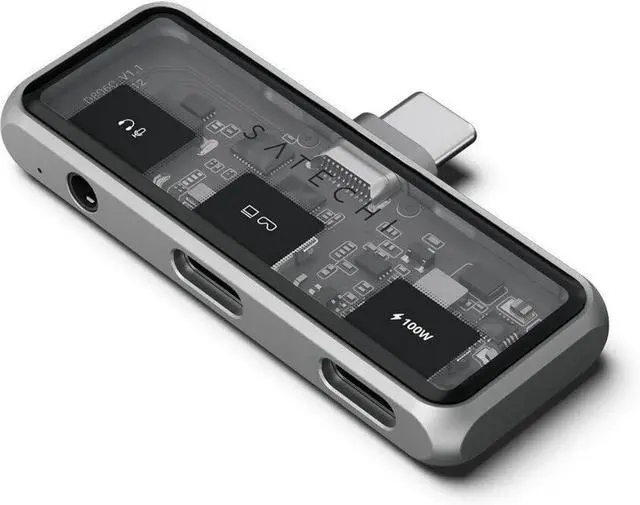 Alt view image 4 of 7 - USB C Mobile Hub, 4-in-1 USB C Multiport Adapter, 4K HDMI, 100W Pass-Through Charging, 10Gbps Data, 3.5mm Audio Jack, for iPhone, iPad, MacBook, Switch, & More