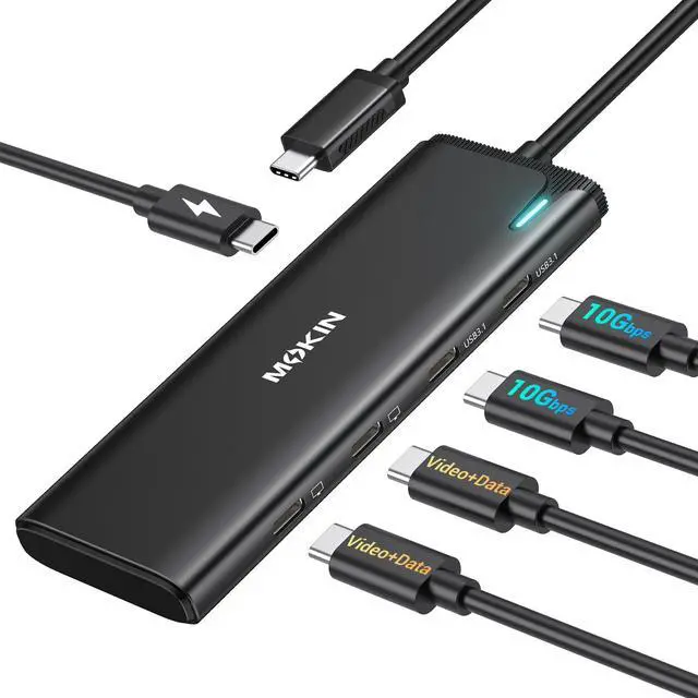 Main image of USB C to USB C Hub Dual Monitor, USBC Splitter with 4K@60Hz DP Alt Mode Video Output, 10Gbps Data Transfer, 100W PD Charging, Dual Monitors Adapter for Laptop, Portable Monitor and More Type C Devices