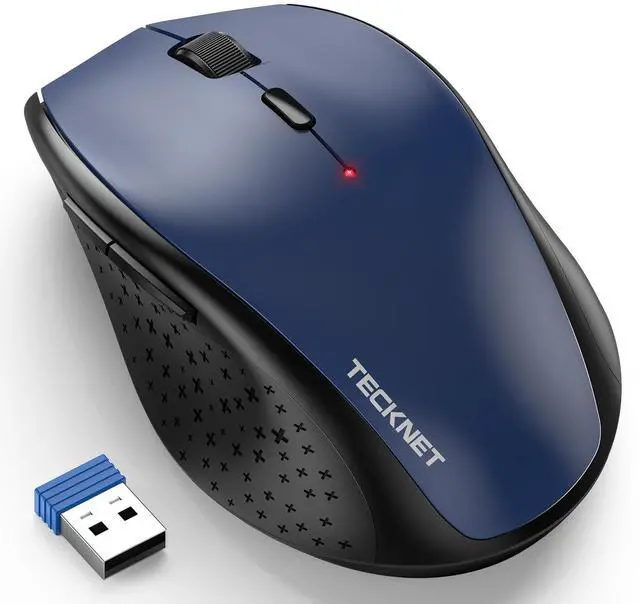 Main image of Wireless Mouse, 2.4G USB Computer Mouse with 6-Level Adjustable 4800 DPI, 30 Months Battery, Ergonomic Grips, 6 Buttons Portable for PC, Chromebook, Mac - Blue