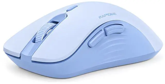 Main image of Bluetooth Wireless Mouse, Dual Bluetooth & 2.4G USB Receiver, Quiet Clicks, Right-Hand Ergonomic 6 Button Mouse, Adjustable DPI, AA Battery, for Laptop, PC, Mac, Tablet - Light Blue