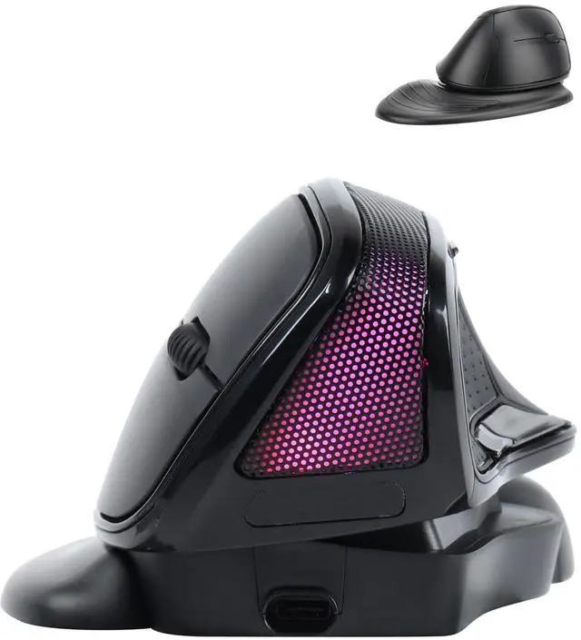 Main image of Wireless Mouse Large Angle Adjustable Ergonomic Vertical Upright Carpal Tunnel Ergo Right Hand 6 buttons USB Optical Mice for PC Laptop Computer Gift,3600 DPI,Removable Palm Rest,RGB Light