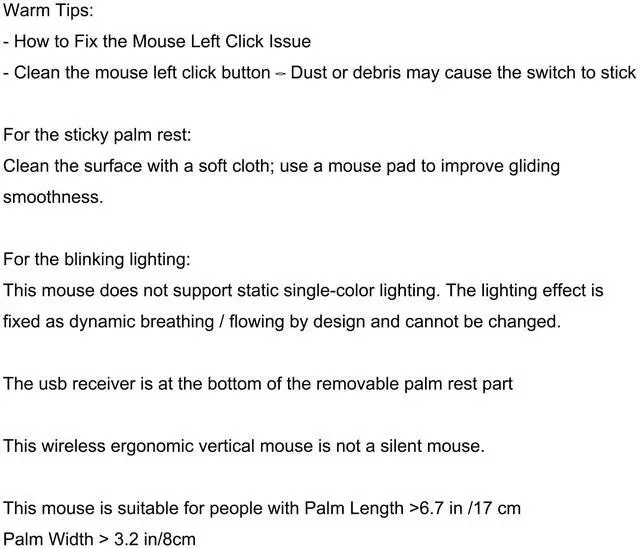 Alt view image 7 of 7 - Wireless Mouse Large Angle Adjustable Ergonomic Vertical Upright Carpal Tunnel Ergo Right Hand 6 buttons USB Optical Mice for PC Laptop Computer Gift,3600 DPI,Removable Palm Rest,RGB Light