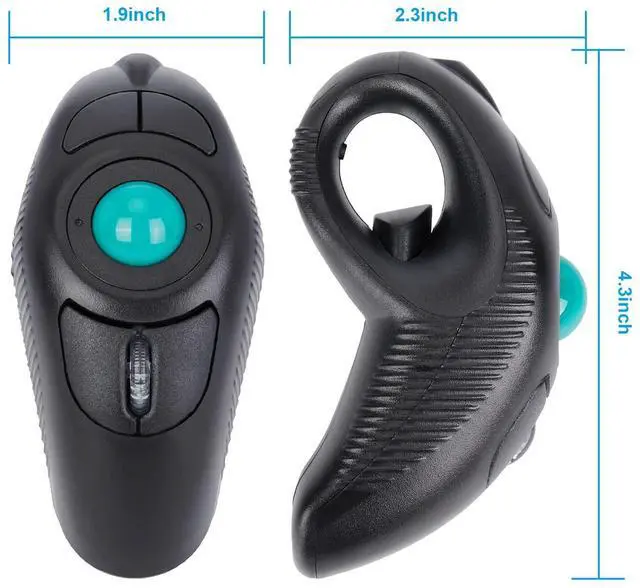Alt view image 4 of 7 - Wireless USB Handheld Finger Trackball Mouse for Laptop Mac Window Computer