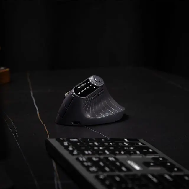 Alt view image 7 of 7 - Vertical Ergonomic Mouse 2.4G Wireless BT Task Window Switching and Horizontal Scrolling,Adjustable DPI, Lightweight for Laptop,Desktop,PC,MacBook, Black (MKE 604)