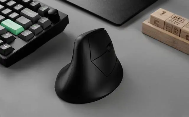 Alt view image 2 of 7 - M5 Wireless Ergonomic Mouse, 8000Hz Tri-Mode 2.4 GHz/Bluetooth 5.1/Wired, PixArt 3950 Sensor, 30000 DPI, Ergonomic Lightweight Programmable Macro Button for Windows PC/Mac - Black