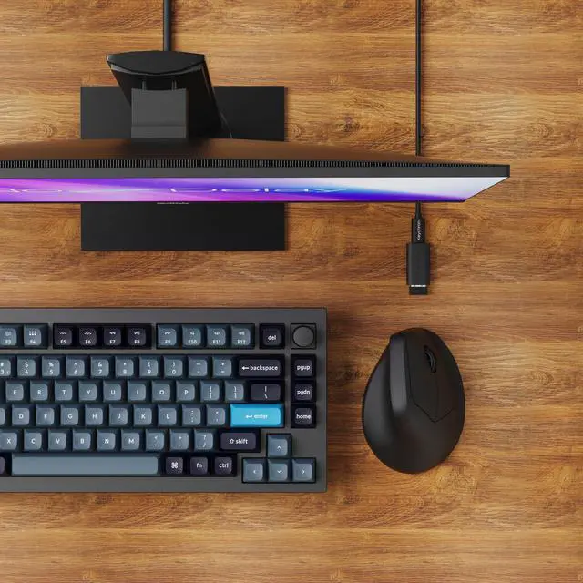 Alt view image 4 of 7 - M5 Wireless Ergonomic Mouse, 8000Hz Tri-Mode 2.4 GHz/Bluetooth 5.1/Wired, PixArt 3950 Sensor, 30000 DPI, Ergonomic Lightweight Programmable Macro Button for Windows PC/Mac - Black