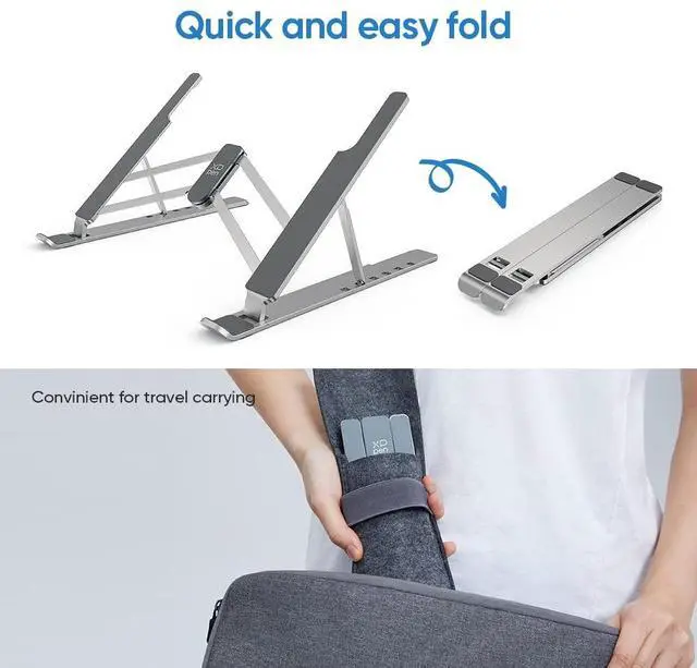 Alt view image 6 of 7 - Drawing Tablet Stand for Desk,Silver Portable Holder for Graphics Tablet&Pen Display, Aluminum Computer Riser Compatible with 10 to 15.6 Inch Laptops and Drawing Tablets,Portable and Adjustable