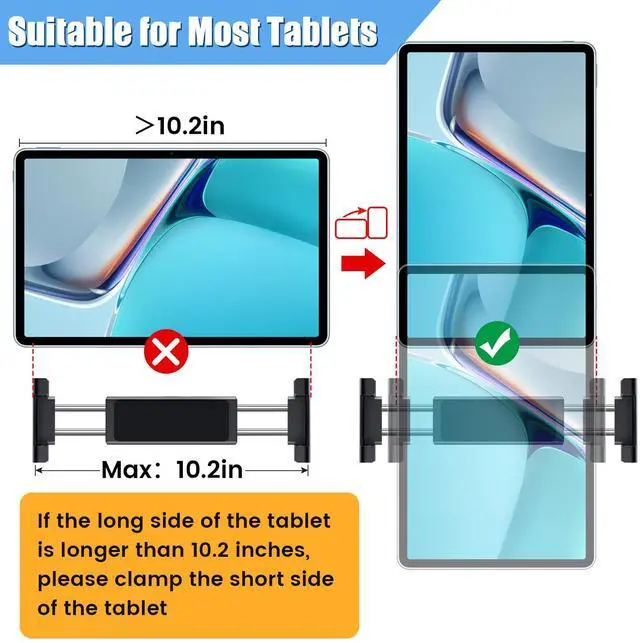 Alt view image 5 of 7 - Tablet Holder for Car,ipad Headrest Mount for 5.5-18.4 Inch ipad/Phones Car Tablet Holder with 360°Rotating Adjustable Trip Essentials,Black