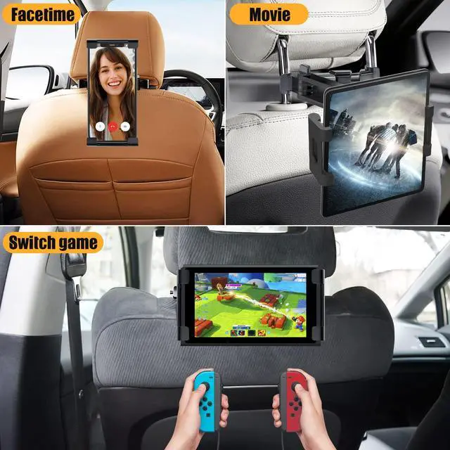 Alt view image 7 of 7 - Tablet Holder for Car,ipad Headrest Mount for 5.5-18.4 Inch ipad/Phones Car Tablet Holder with 360°Rotating Adjustable Trip Essentials,Black