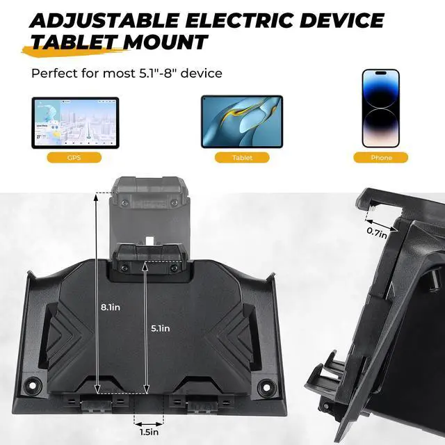 Alt view image 2 of 7 - Electric Device GPS Mount Storage Box Compatible with 2019-2023 Polaris RZR XP 1000 XP Turbo Accessories RZR Tablet Mount Phone Bracket Extra Space Adjustable Navigation Tablet Holder