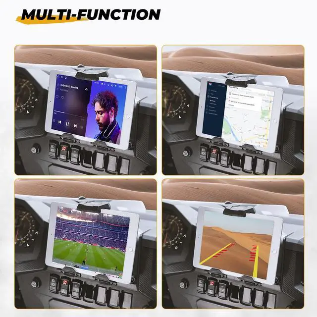 Alt view image 5 of 7 - Electric Device GPS Mount Storage Box Compatible with 2019-2023 Polaris RZR XP 1000 XP Turbo Accessories RZR Tablet Mount Phone Bracket Extra Space Adjustable Navigation Tablet Holder
