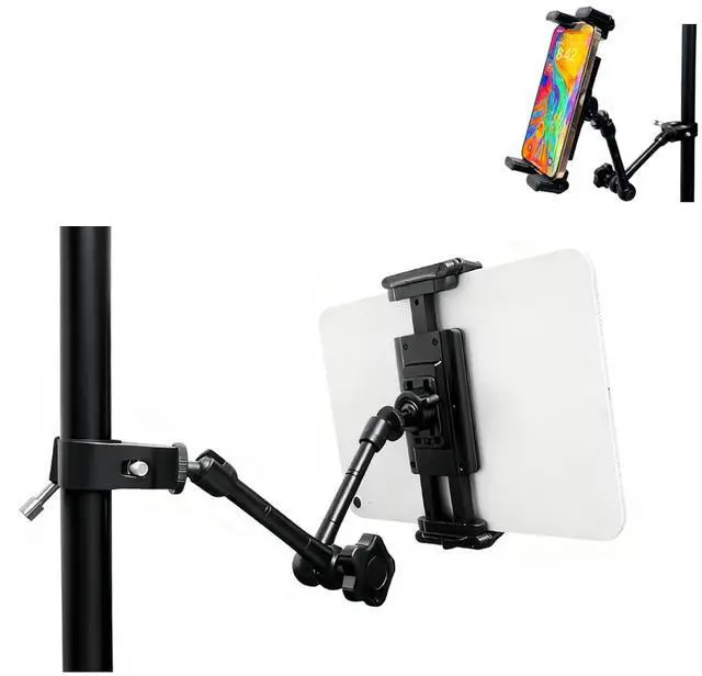 Main image of Multi-Scene Universal Tablet Holder 360° Adjustable Mount for Treadmills, Exercise Bikes, Strollers, Wheelchairs, Golf Carts & More, with Secure Clamp for 4.712.9" Tablets & Phones